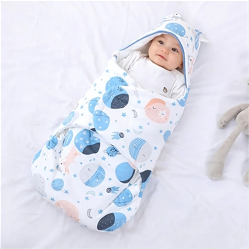 Spring Newborn Baby Wrap Blankets Cartoon Baby Sleeping Bags Envelope For Newborn Sleep Sack Cocoon for Baby Suitable for 0-6M