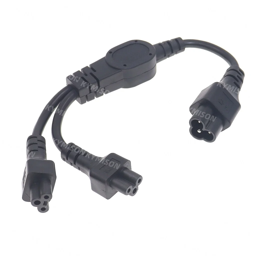 IEC320 C6 to 2XC5 Female Y Type Splitter Power Cord, C5 to C6 Power line cable to 2ways IEC 320 C5 Extension