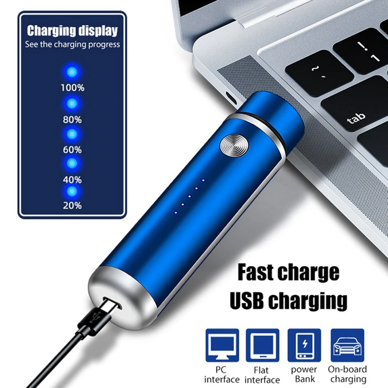 Mini Afeitadora eléctrica portátil para hombre, Afeitadora de barba lavable, Afeitadora facial recargable por USB para hombre