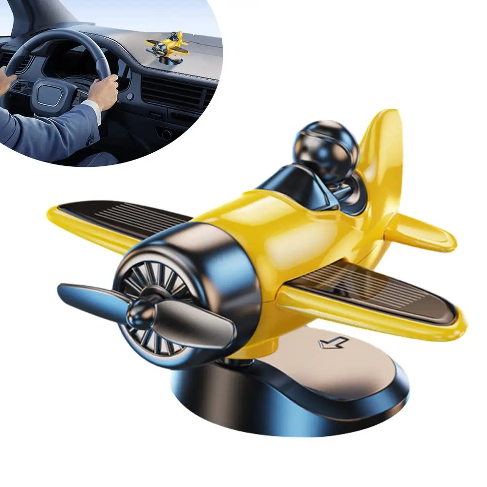 

1 шт., креативные автомобильные вращающиеся украшения для самолетов на солнечной энергии, украшения для автоконсоли, украшения для интерьера автомобиля, центр B0M7