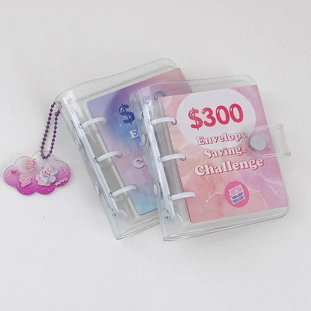 Mini Binder Savings Challenge Money Saving Loose-Leaf Book Reusable Budget Binder With Cash Envelopes Money Organizer