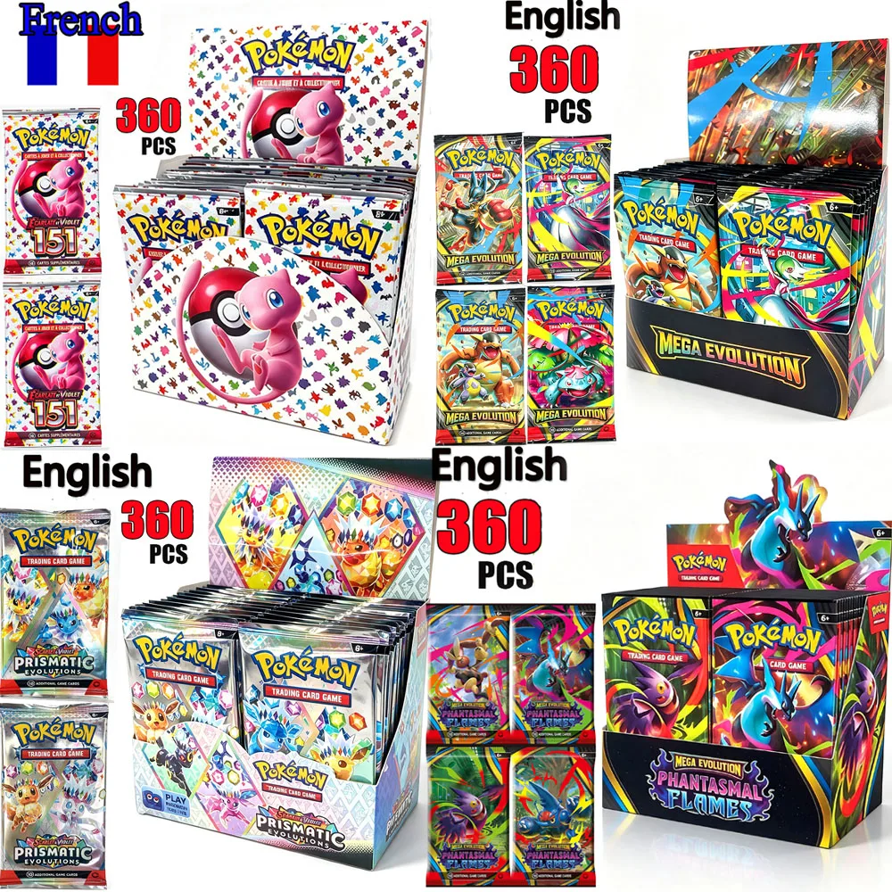 360P Pokémon TCG Francês: Ecarlet & Violet Etsncelles Astral Radiance Obsidian Flames Booster Box Jogo de Cartas Pokémon Caixa com 36 Pacotes