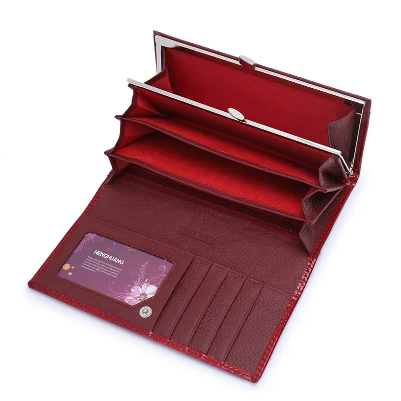 2026 New Fashion Alligator Pattern cow Genuine Leather Women Long Wallet Female Luxury Brand Design Clutch Girl Gift Cash Purse