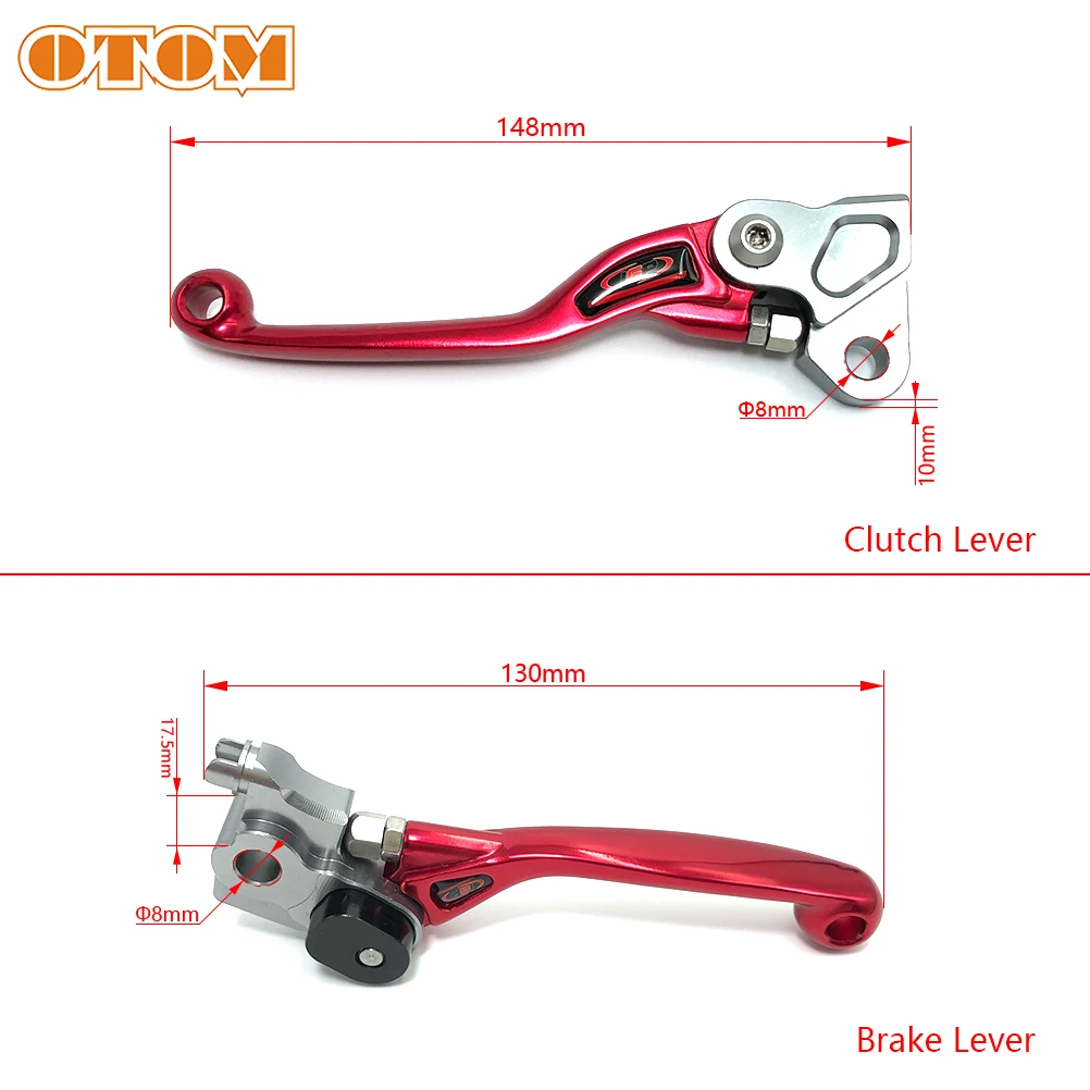 OTOM Motorcycle Left Right Brake Clutch Handle Foldable Anti-Drop Folding Hand Grip Horns For CR125R CRFR CRFX Motocross Parts