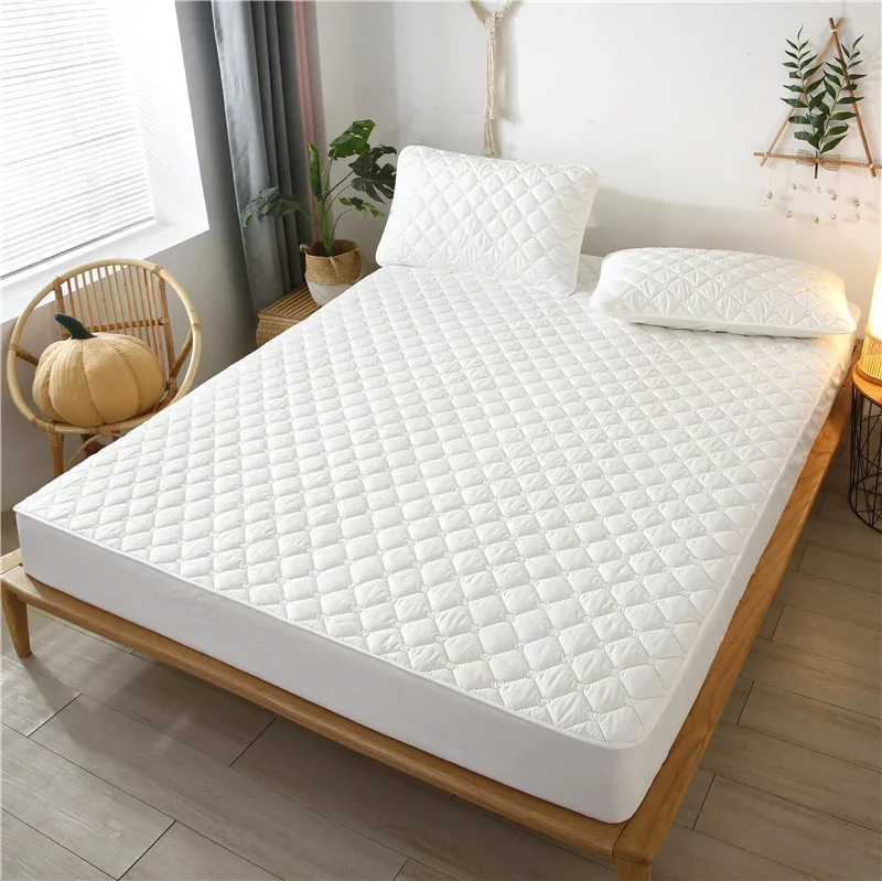 Antibacterial Waterproof Quilted Mattress Protector Cover Extra Thick Cozy, Hypoallergenic Bedding,Customizable Size