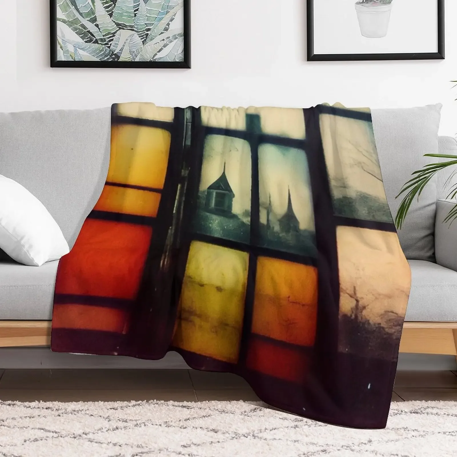 New Memories in Stained Glass Throw Blanket Men's Soft Warm Throw Blanket for Couch