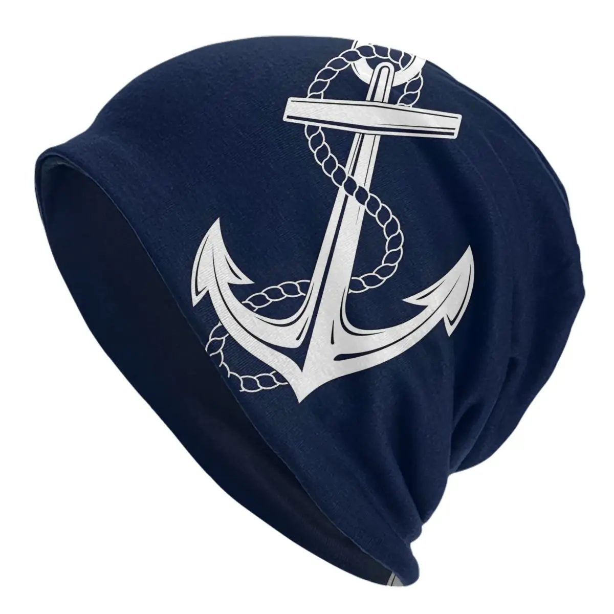 Anchor Nautical White Navy Washed Thin Bonnet Outdoor Casual Beanies Protection Men Women Hats