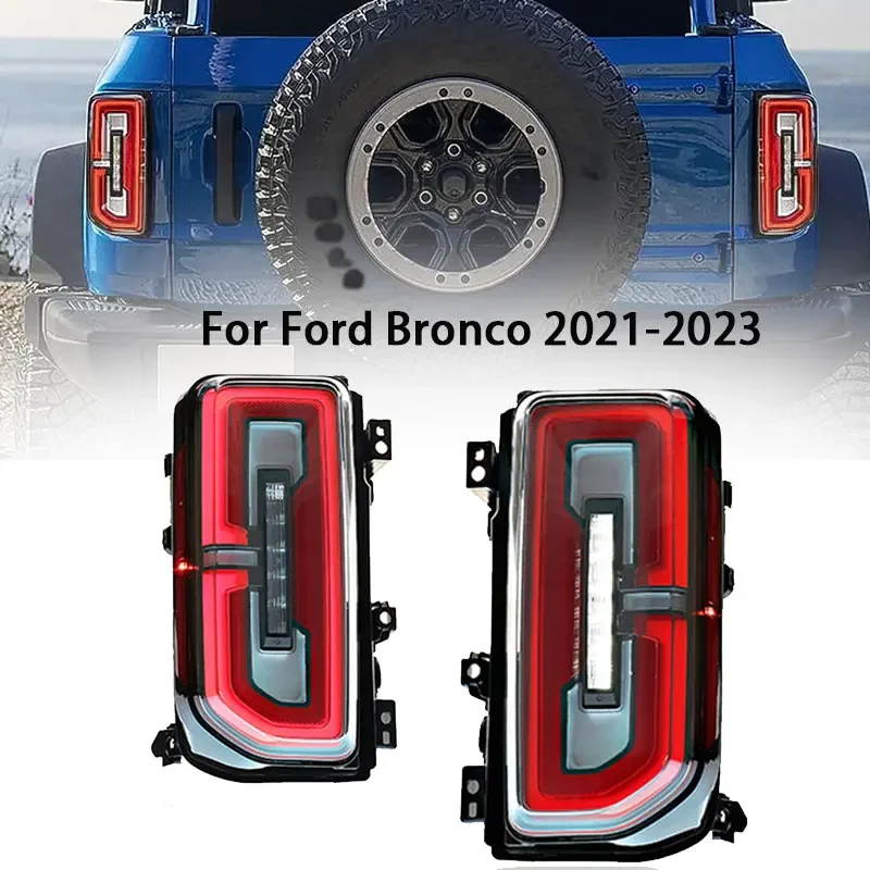 LED Tail Light For Ford Bronco 2020-2023 Rear Running Lamp Brake Reverse Dynamic Turn Signal