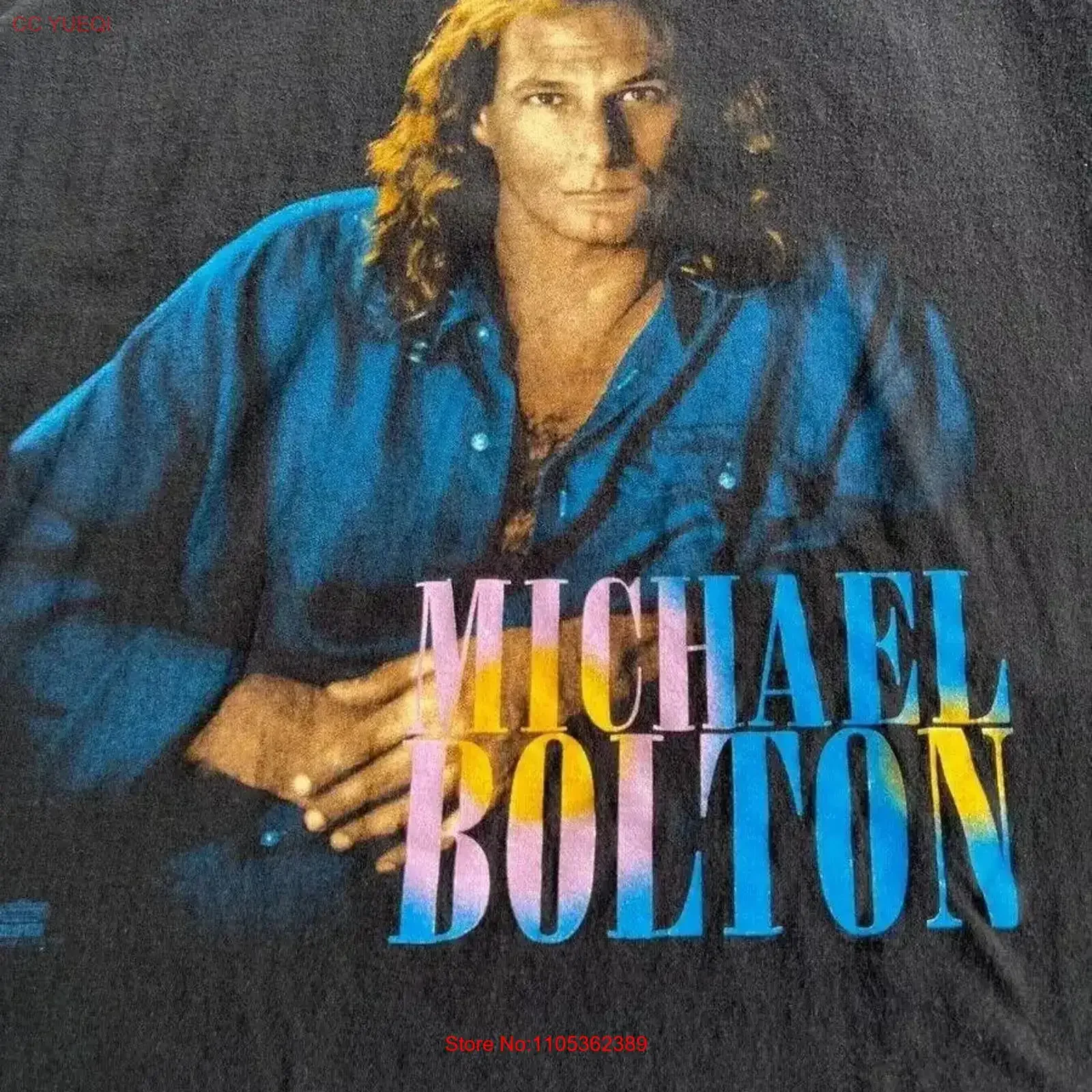 Nueva y Exclusiva Camiseta de la Gira Mundial de Michael Bolton de 1994, Modelo 1CM1574, Estilo Vintage Lavado, Cómoda, Informal, con Gráficos Urbanos