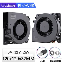 Fã radial 120x120x32mm do volume de ar da c.c. 5v 12v 24v do ventilador do turbocompressor de 120mm para a grade do bbq, fã portátil industrial