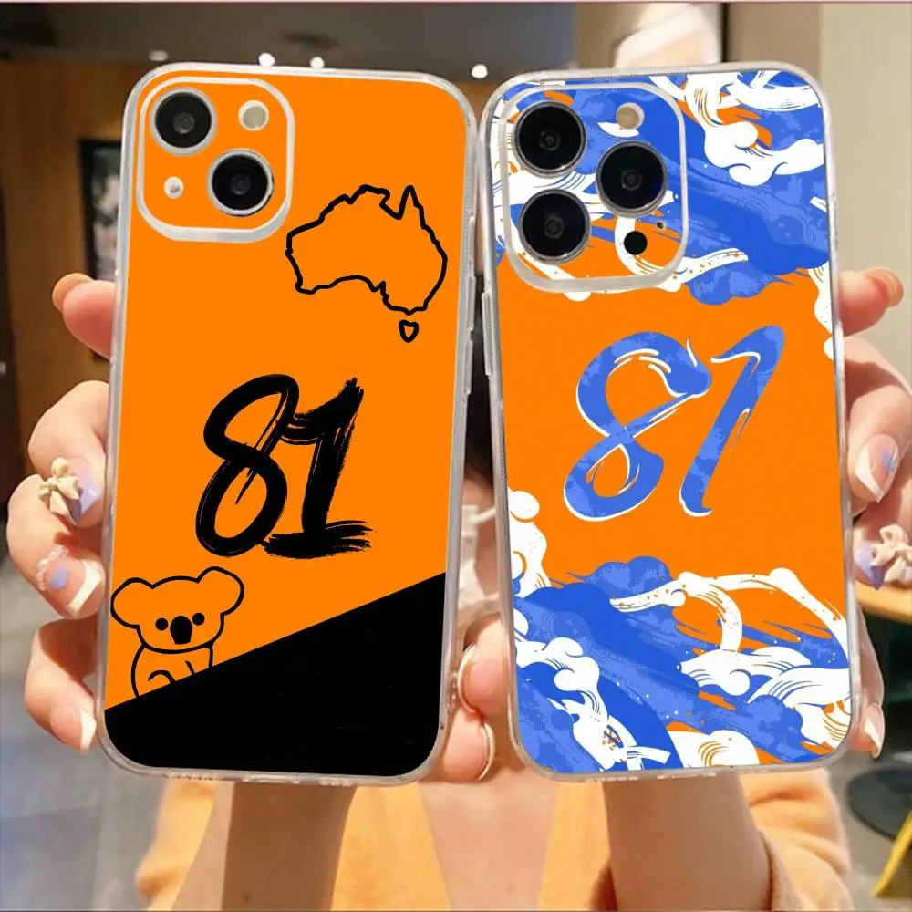 

O-Oscar P-Piastri 81 Phone Case For iPhone17,16,15,14,13,12,11 Plus,Pro Max Soft Transparent Cover