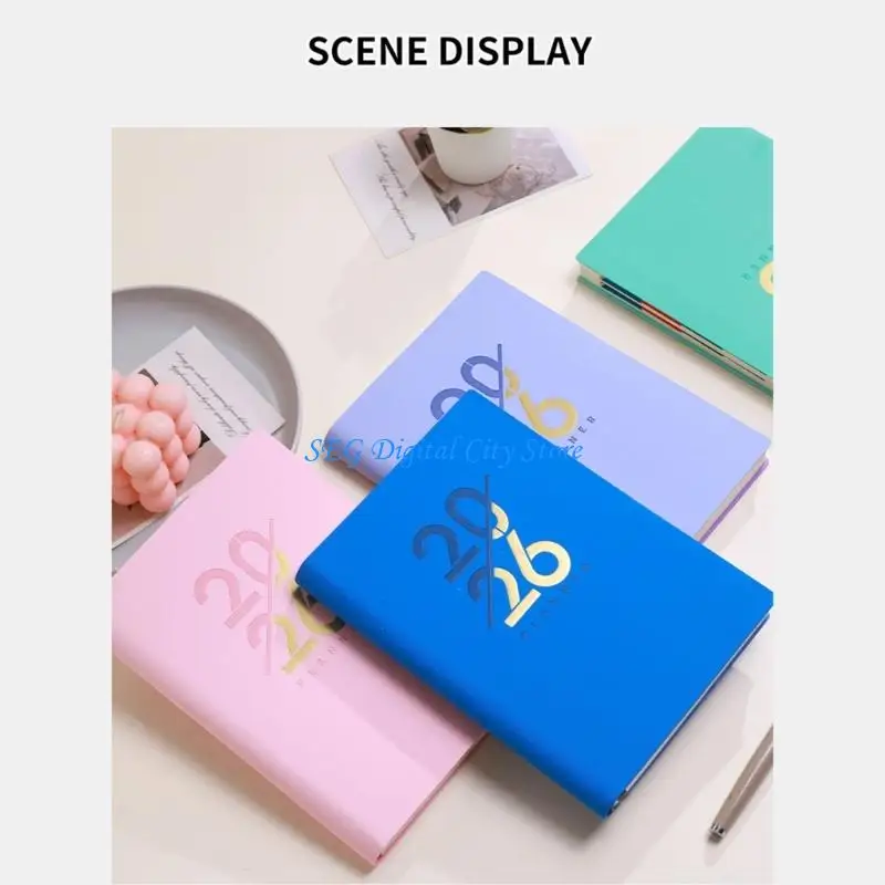 

U75B 2026 Daily Planner 320 Pages Ribbon Bookmarks Softcover Academic Planner