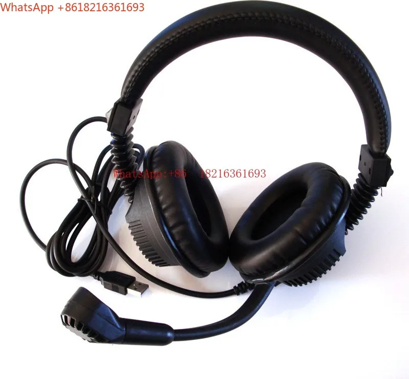 Multimedia Teaching Headset, Special Headset for Human-machine Dialogue, USB Plug with Its Own Sound Card, Free of Drive