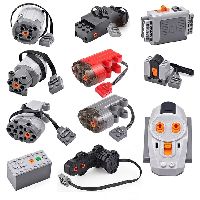 Funkcje zasilania Części techniczne Klocki Moc Motor PF Model Technik Servo RC Samochód Pociąg Klocki konstrukcyjne 8882 8883 4 5