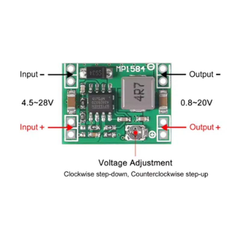 1-20pcs MP1584EN Adjustable 3A DC-DC Converter Step Down Voltage Regulator Module Replace LM2596s MP1584 DC DC Buck Board