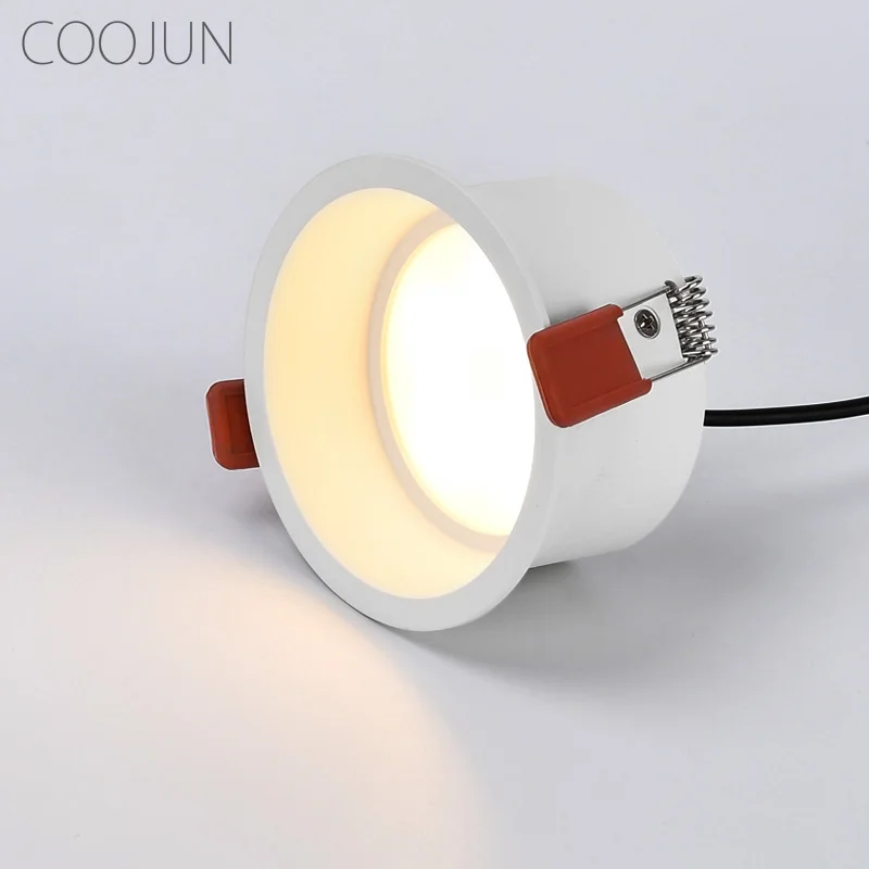 COOJUN-Luz LED empotrada, foco de borde estrecho, COB, lámpara de techo regulable, 5W, 7W, 12W, 20W, iluminación minimalista para interiores