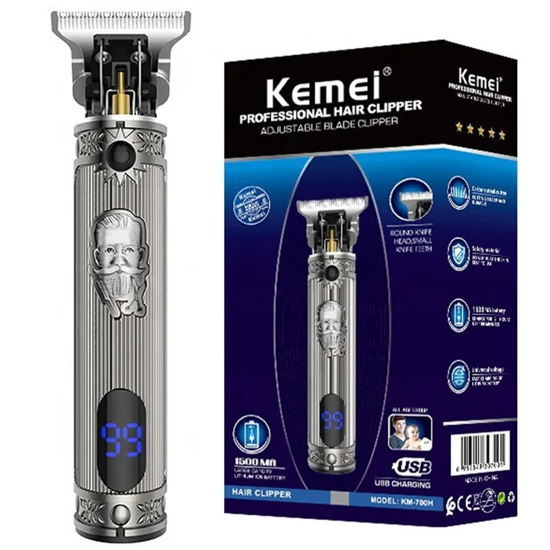 Original Kemei Powerful Metal Housing Professional Hair Trimmer For Men Electric Beard Trimmer Clipper Hair Barber Cordless Set