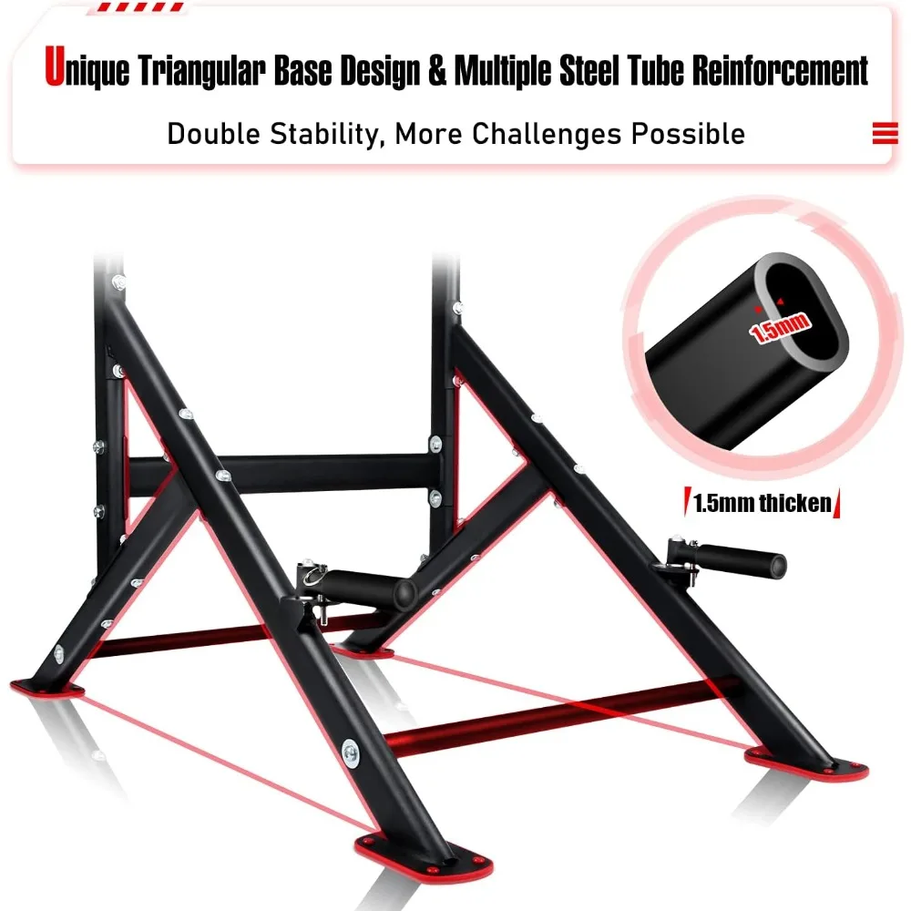 Power Tower Pull Up Dip Station Assistive Trainer Multi-Function Home Gym Strength Training Fitness Equipment 440LBS