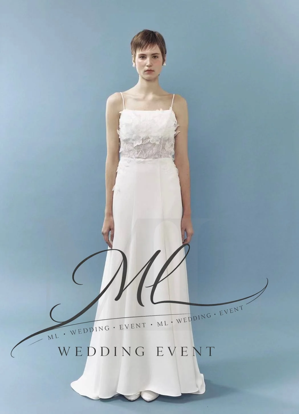 ML Simple Wedding Party Dress 3D Floral Ivory Chiffon A-Line Korea Photo shoot Bridal Reception Gown Customized Newest 2026