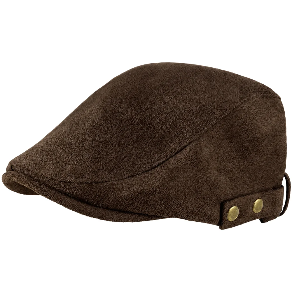 Forward Cap Made of Soft Suede with Reversible Option Dome Crown and Short Brim Designed for Comfortable Daily Street Use