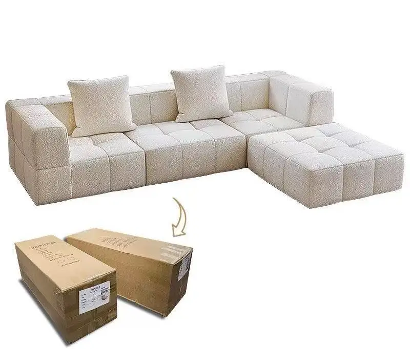 

！@!@Modern Modular Vacuum Packed Compressed Sofa L Shape Corner Living Room Couch Set Furniture Luxury Fabric Sponge Compressed