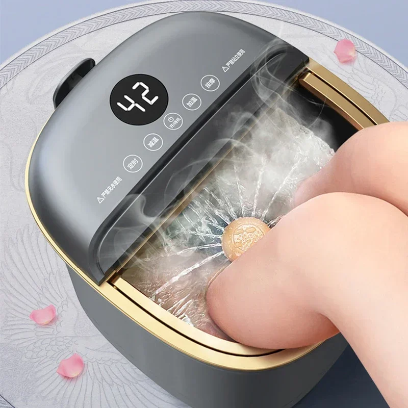 Y Electric Foot Bath Bucket Vibration Heating Foot Spa Bubbles Surfing Massage for Relieve Pressure Relaxation Household Massage