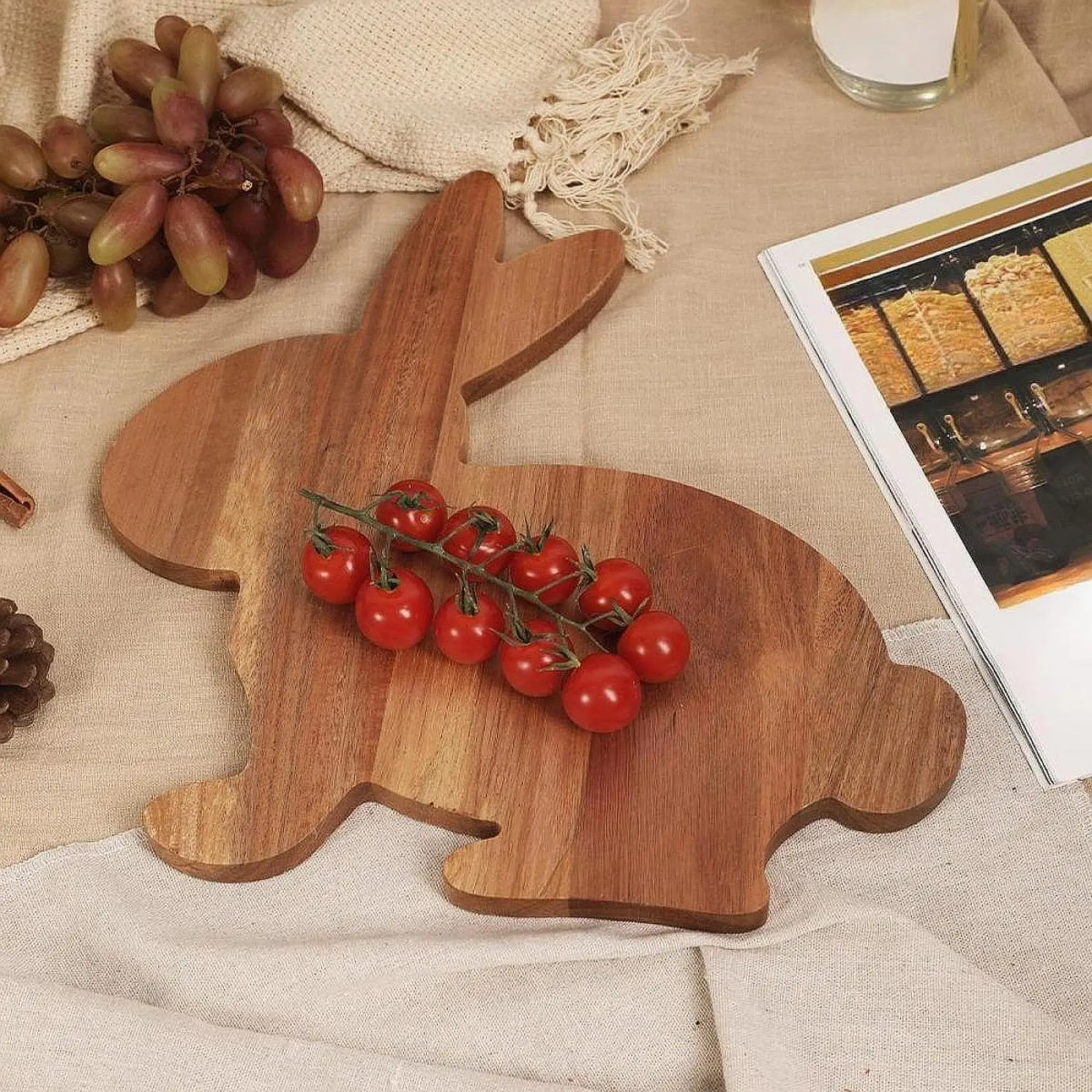 

s Shaped Cutting Board Chopping Block for Bread Carving Meat Steak