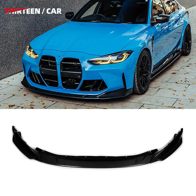 

Передняя губа из сухого углеродного волокна в стиле SP2 для BMW M3 M4 G80 G82 G83, передний бампер, спойлер из углеродного волокна
