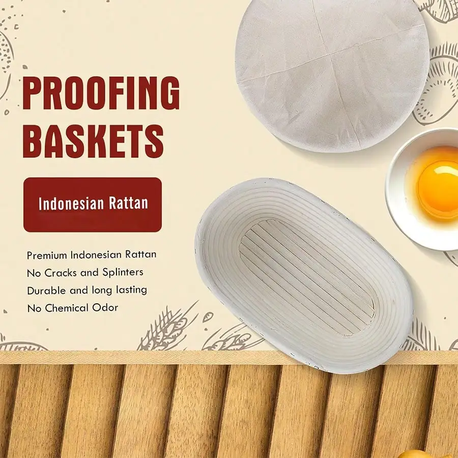 Complete Sourdough Starter Kit,10 Inch Round & 9 Inch Oval Banneton Sourdough Bread Baking Supplies With Sourdough Starter Jar, Sour Dough Starter Kits For Women, Men, And Bread Bakers