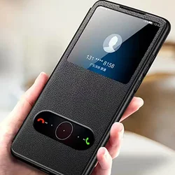 for Honor Magic 5 Pro Case Flip Quick Answer Window View Leather Cover for Honor Magic5 Pro etui Magic 5 5Pro Phone Case