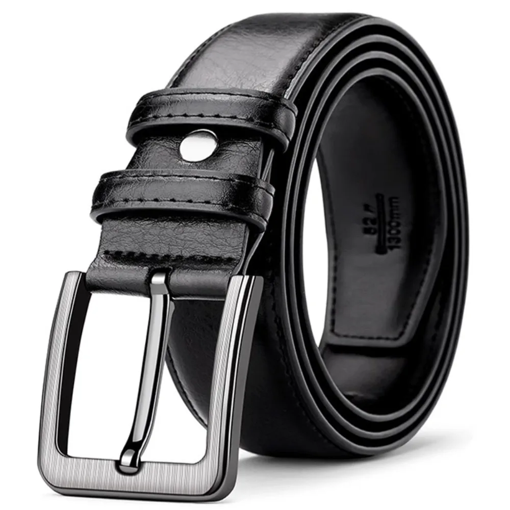

Luxury Retro Men PU Belt Texture Classic Alloy Leather Belt Versatile Durable Casual Waist Belt Elderly People