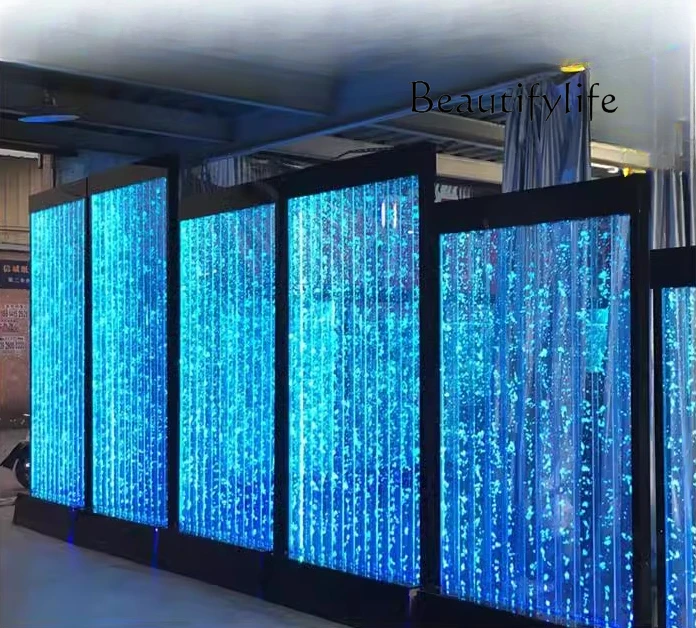 Water curtain wall, running water screen partition, entrance entrance, acrylic bubble wall customization