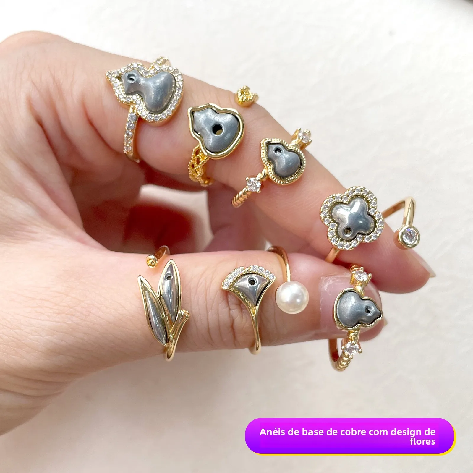 base-de-anel-jin-sonoro-de-cobre-artesanal-diy-com-zirconia-18k-em-formato-de-cabaca-acessorios-de-joalheria-novidade-da-moda