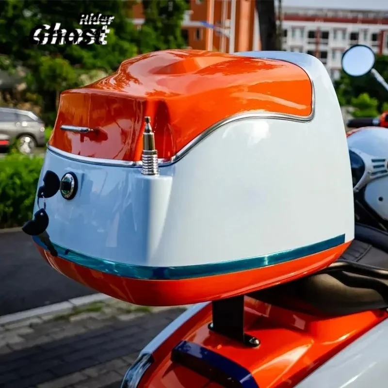 Suitable for Motorcycle Retro Box Scooter Modification with Large Capacity Rear Trunk Otorcycle Trunk Electric Vehicle Trunk