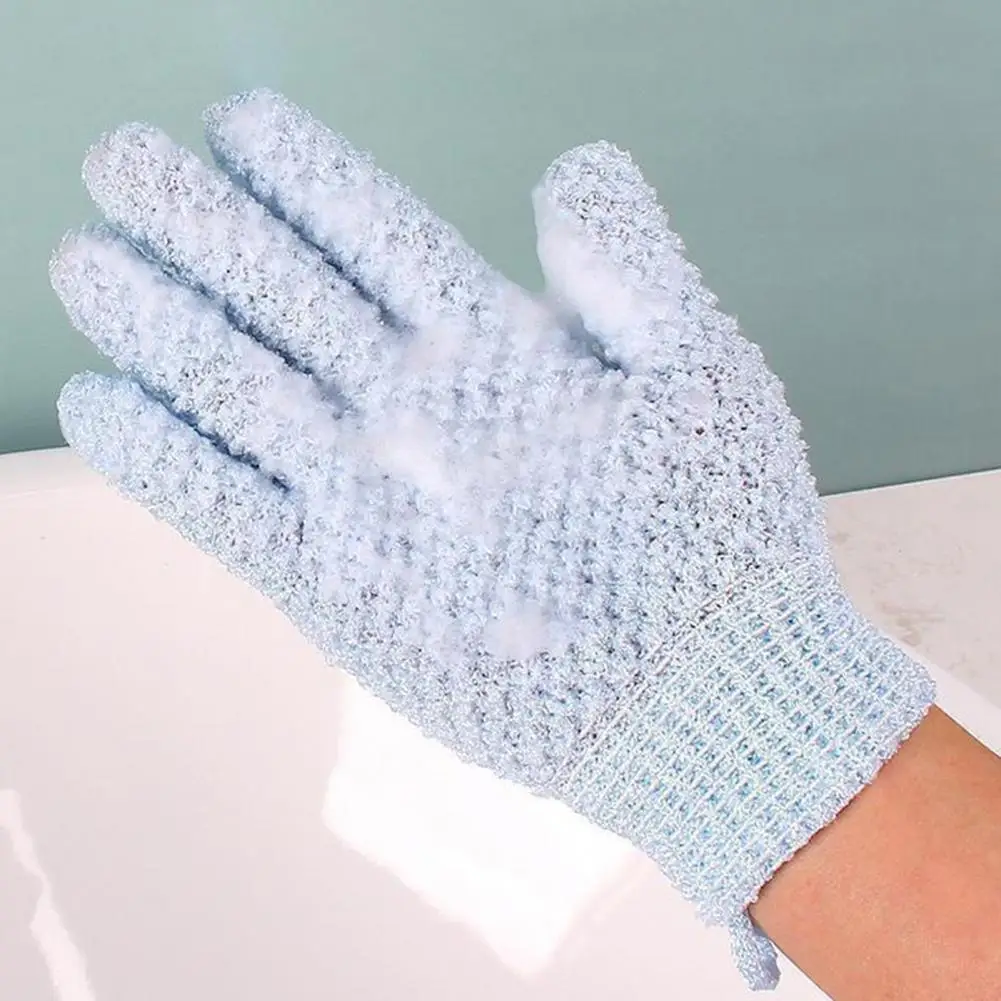 Machine Washable Exfoliating Gloves Exfoliating Bath Scrub Gloves Pair Double-sided Exfoliation Mitts Gentle Skin for Smooth