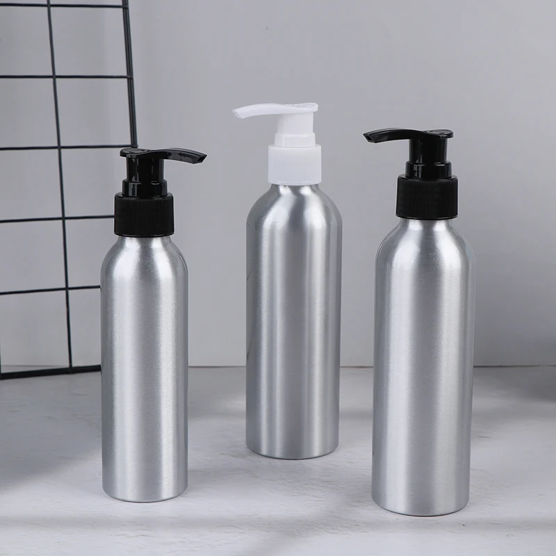 30-150-300ml Spiral Lotion Pump Head Hand Washing Liquid Facial Cleanser Shampoo Aluminum Bottle Lotion Dispenser Empty