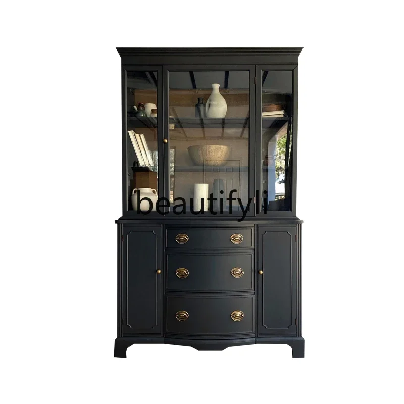 

FG10French side cabinet integrated against the wall, retro cabinet, living room American style, tea, storage cabinet