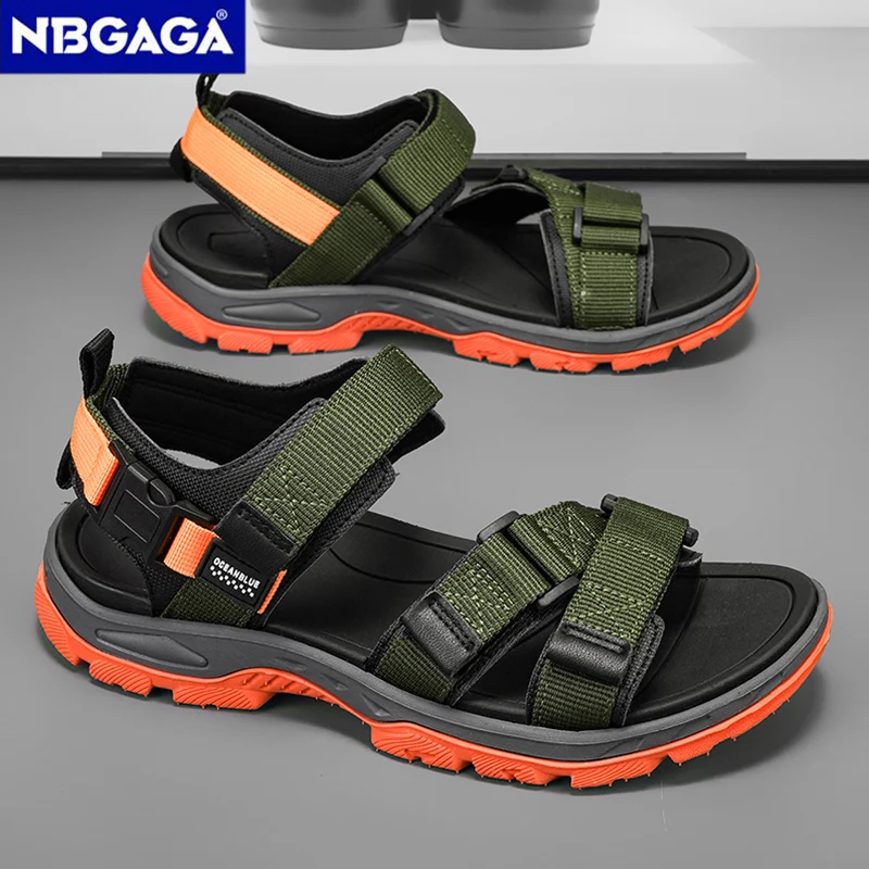 Summer Men's Sandals Trendy Casual Outdoor Sport Shoes for Holidays Beach Breathable Wear-Resistant Hiking & Walking Sandals