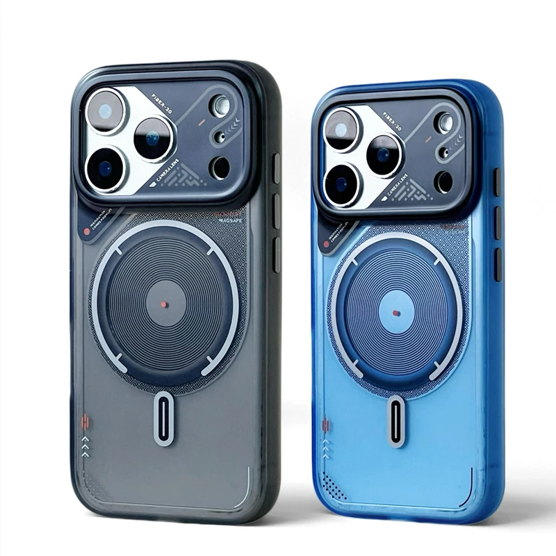 For iPhone 17 17Pro Max 16 Pro 15 14 13 Phone Case Creative Tech Mechanical Style for MagSafe Wireless Charging Shockproof Cover