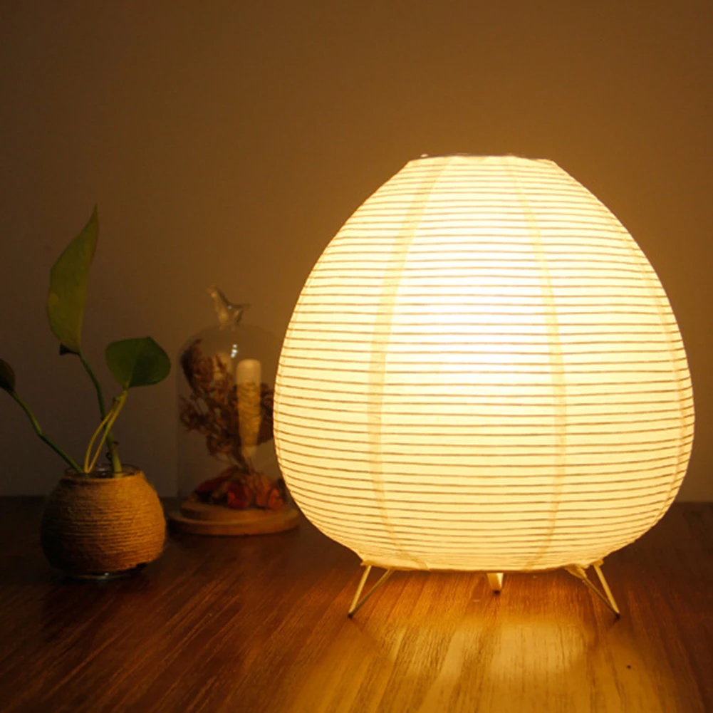 Lantern LED Table Lamp Rice Paper Desktop Decorative Lantern Light Handmade Simple LED Lighting Lamp for Living Room Bedroom