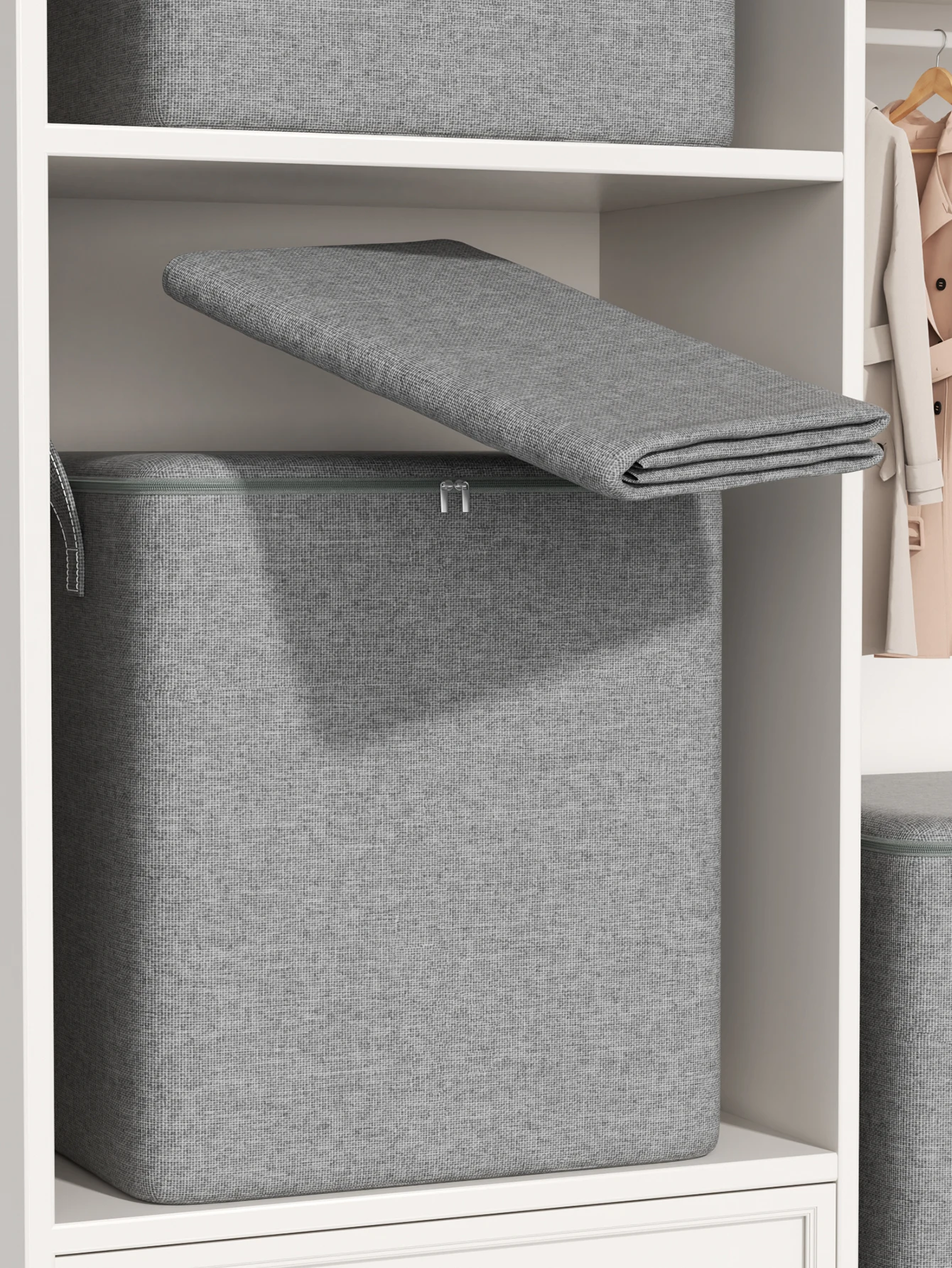 قطعة واحدة من حقيبة تخزين الملابس القابلة للطي، حقيبة تغليف متحركة ذات سعة كبيرة، لحاف، بطانية، حقيبة مقاومة للغبار، منظم خزانة الملابس