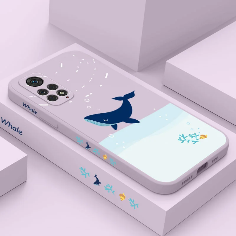 Whale Snow Scene Phone Case For Xiaomi Redmi Note 11 11S 11T 10 10A 10T 10S 9T 9 8 7 Pro Plus 10C 9A 9C 9T 4G 5G Cover