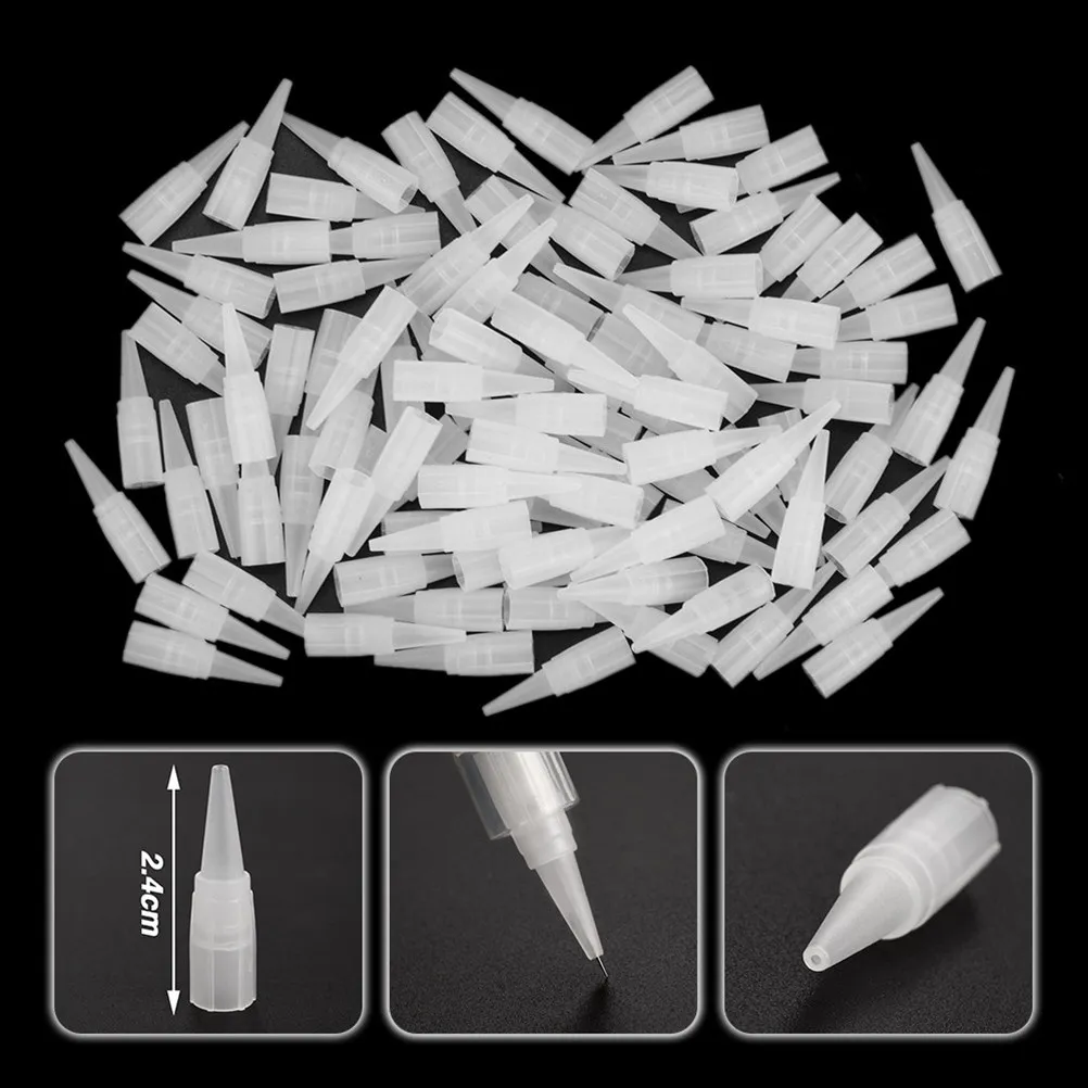 

100Pcs Disposable Needle Tips for Eyebrow Machines Transparent Plastic Tips Eco-Safe Material Airflow Control