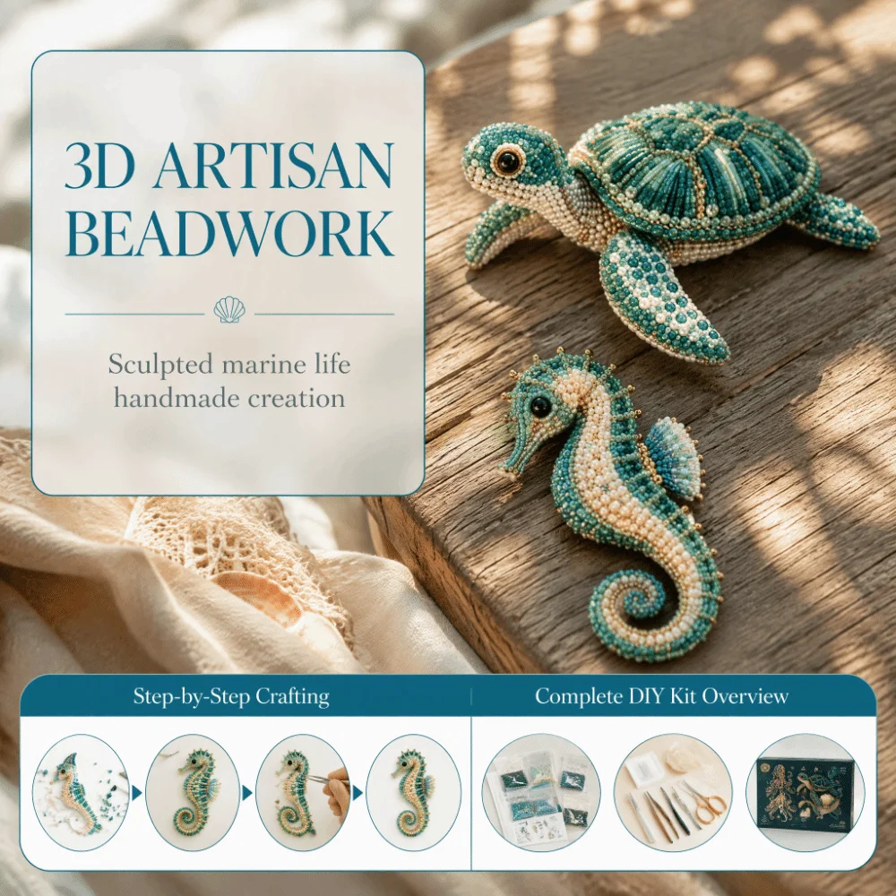 3D Design Bead Craft Kit Animal Shape Handmade Material Beading Material Package Colorful Beads Crystal Beading