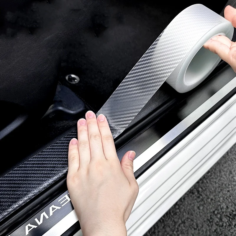 

3D Carbon Fiber Car Threshold Protective Film Anti Scratch Waterproof Car Stickers For Auto Door Sill Edge Protection