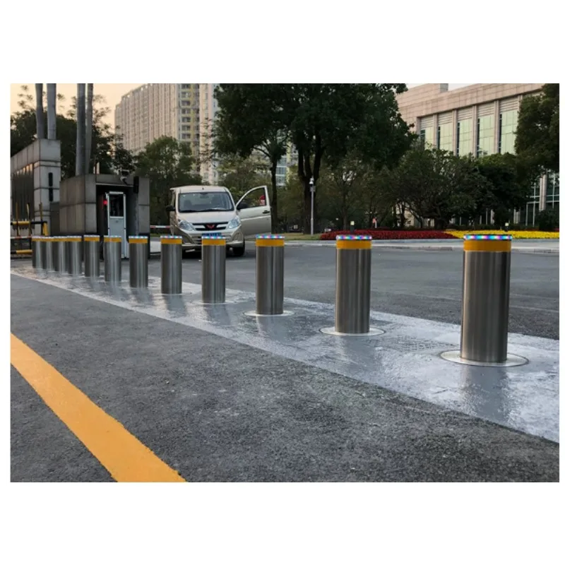 Automatic Hydraulic Lifting Bollard Stainless Steel Anti Collision Retractable Ground Pile for School Security Protection