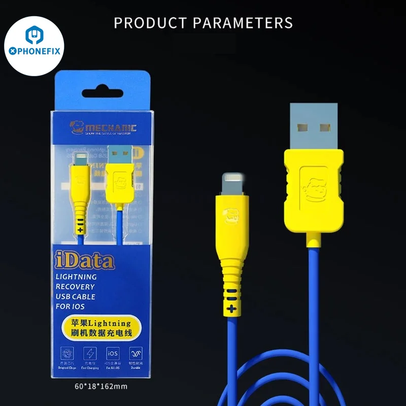 كابل شحن ميكانيكي iData ، 3 في 1 ، استرداد البرق DFU ، نقل بيانات USB ، كابل شحن لأجهزة iOS ، iPhone ، iPad ، ipod