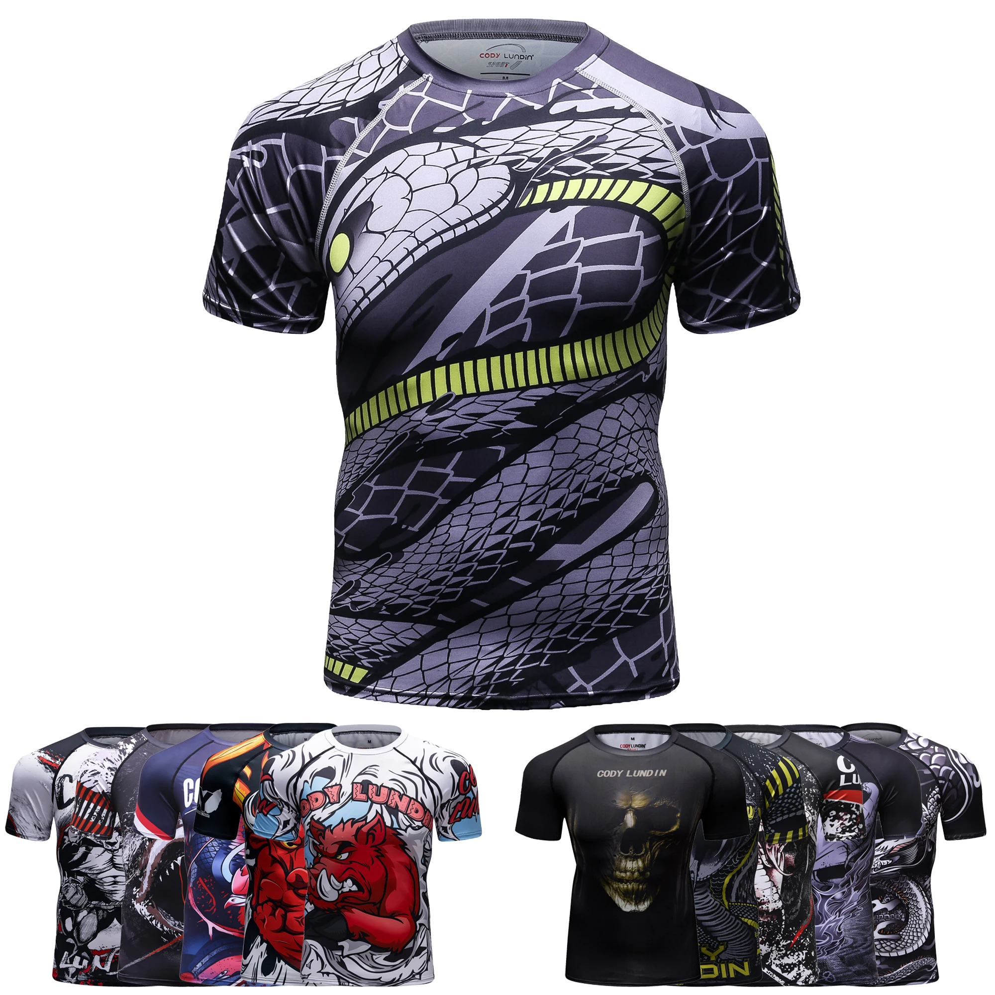 Cody Lundin Compression Shirt MMA Rash Guard New Fitness Tight Gyms Bodybuilding Rash Grappling Shirt