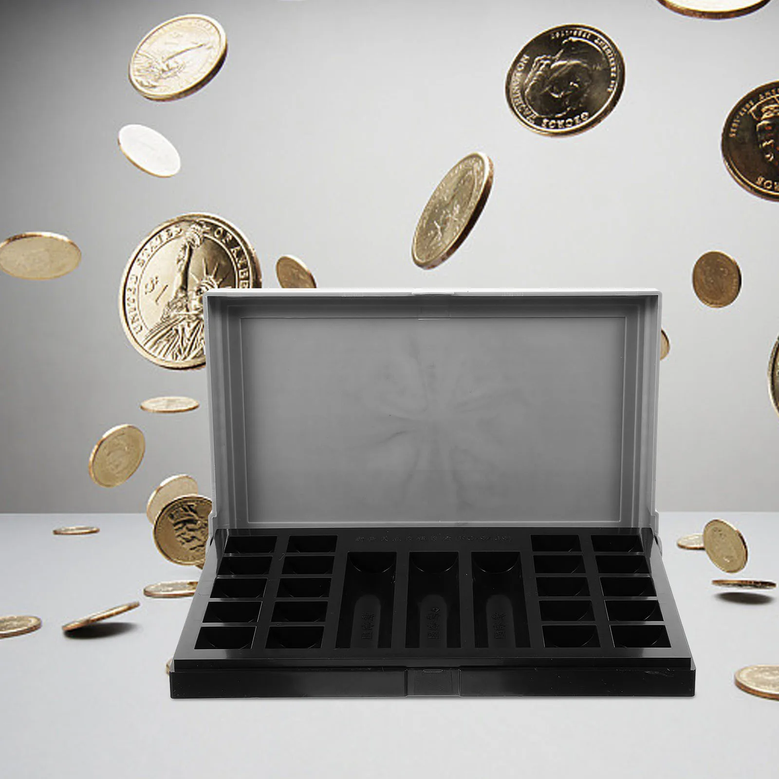 

Coin Storage Box Coins Holder Organiser Daily Use Case Compartments Reusable Container Currency Sleeves