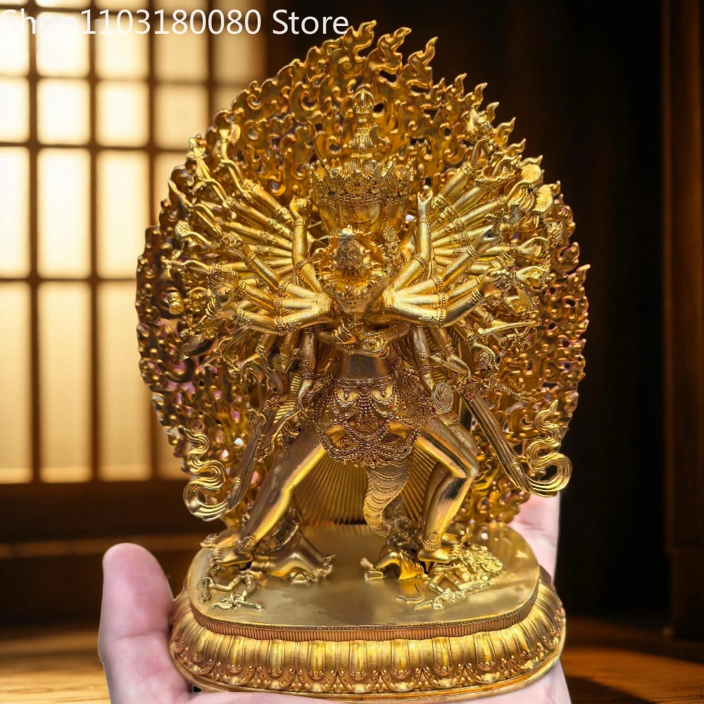 15cm Copper gilding Kalachakra dus khor Buddha statue sculpture